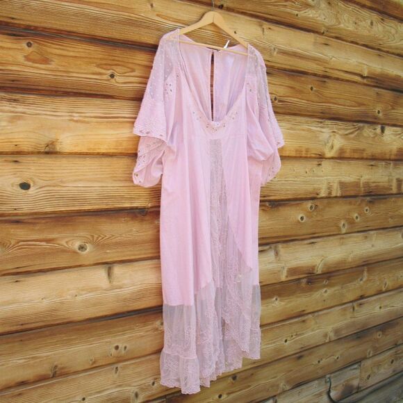 Free People Cotton Lace Ruffle Duster Top Dress - Picture 7 of 11